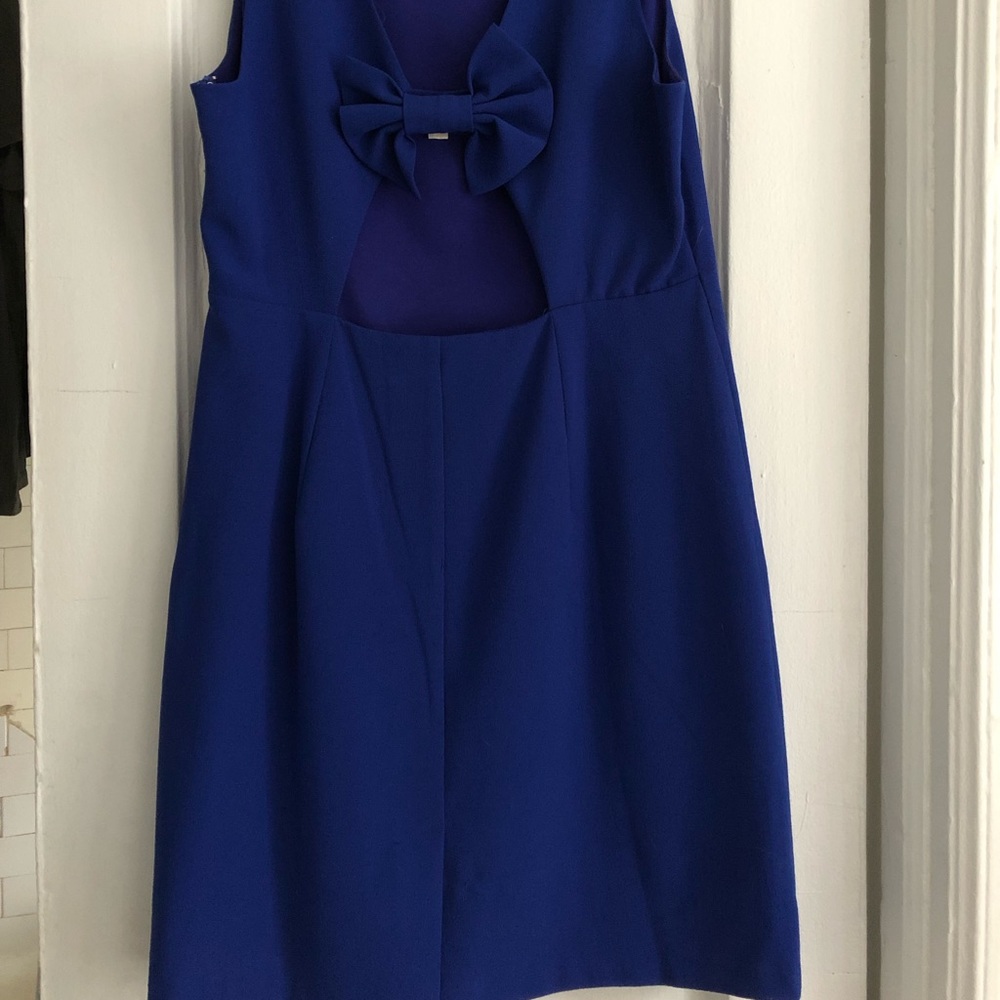 Blue A-line dress with bow!